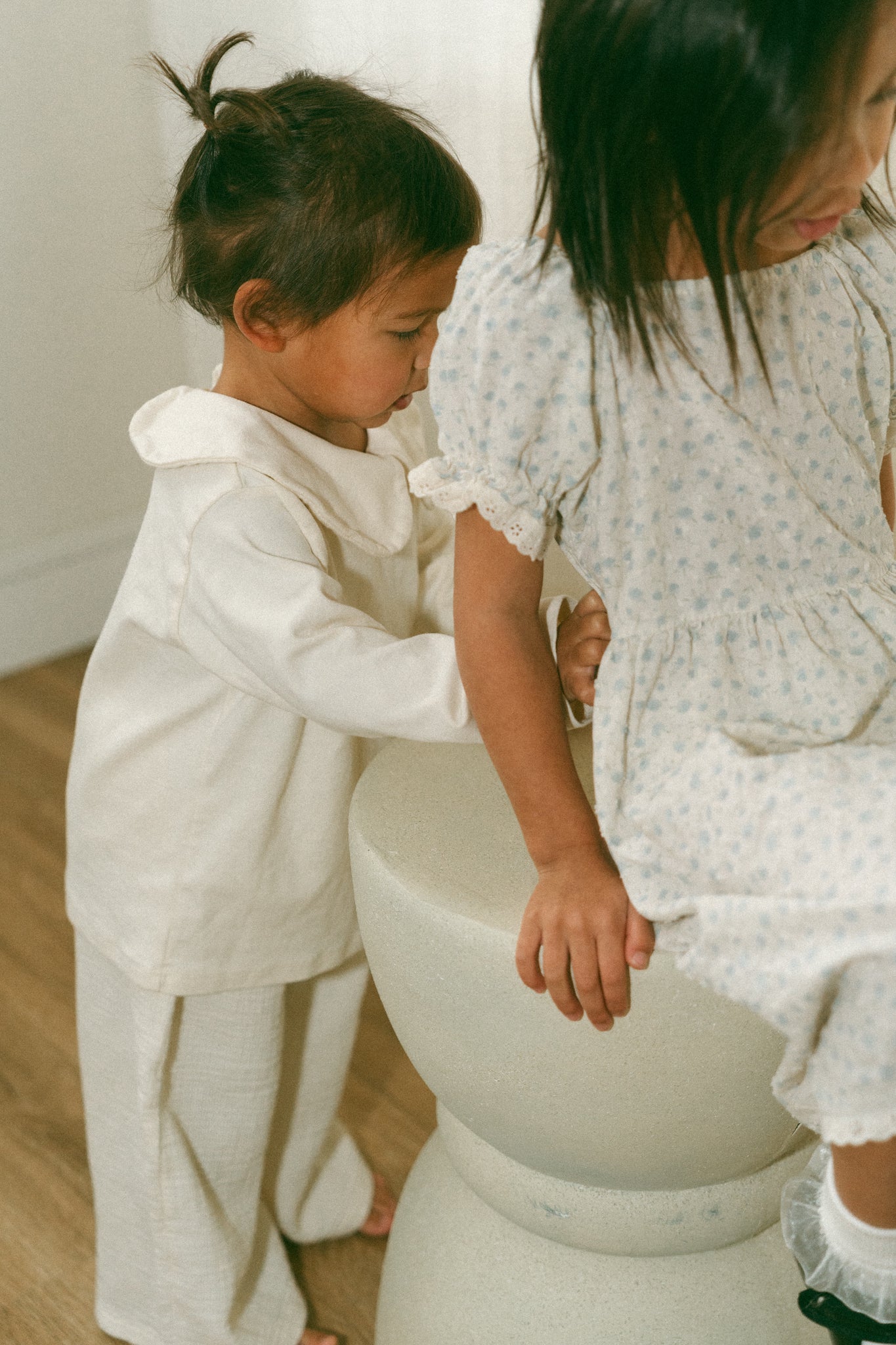 Cream Wide leg pants